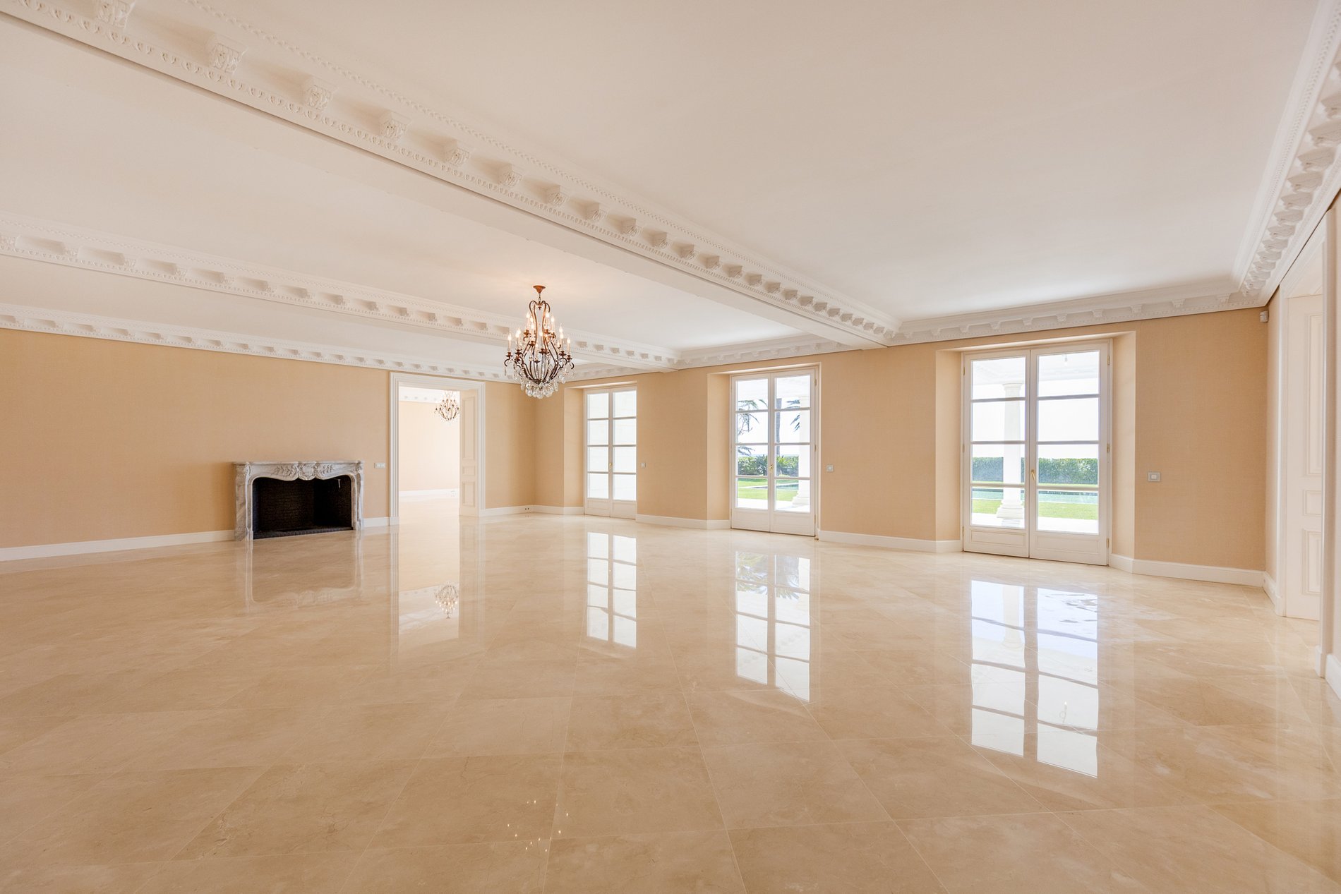 Stunning Oceanfront Miramar Palace Fireplace