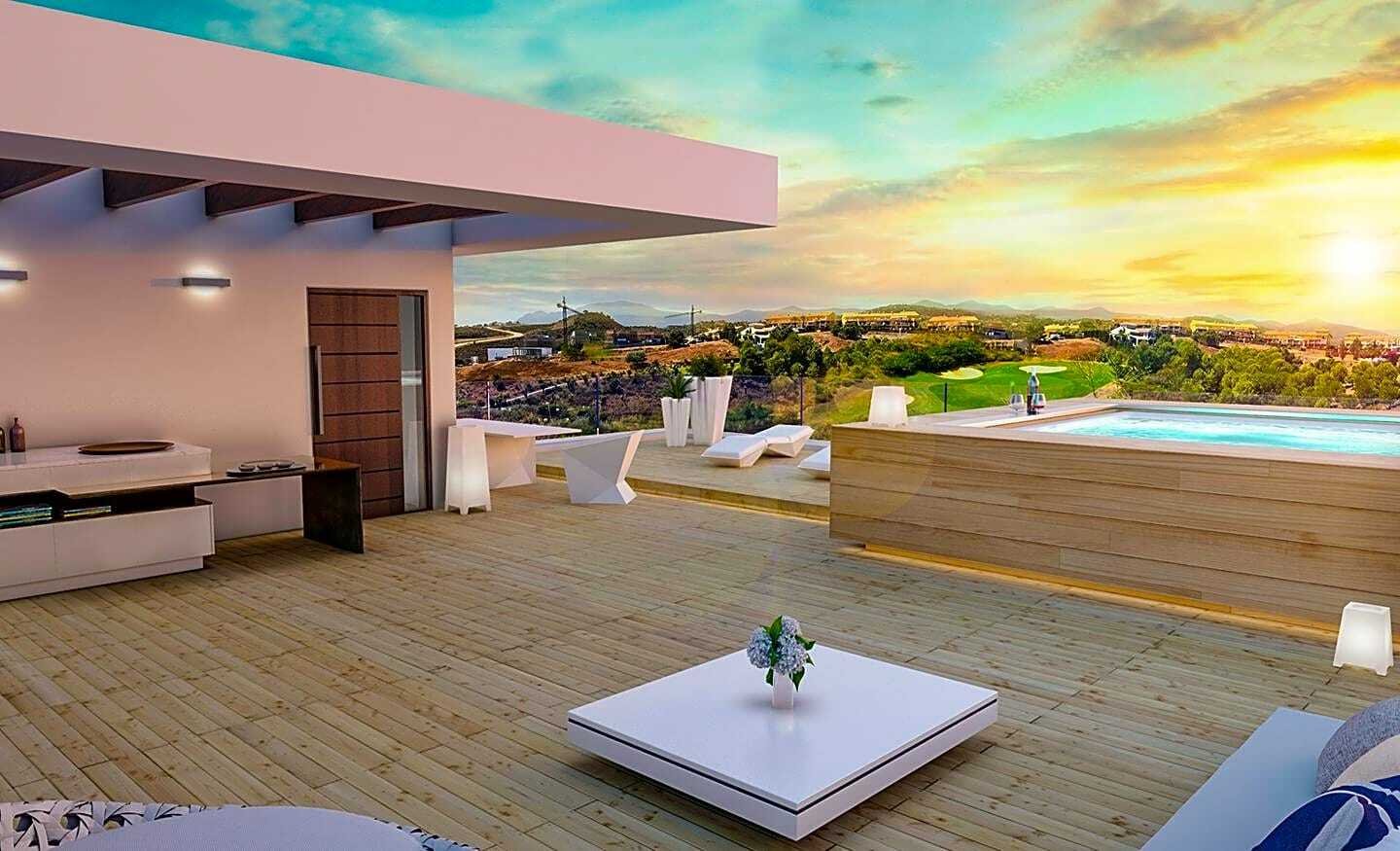 Estepona Frontline Golf Villa Living Balcony