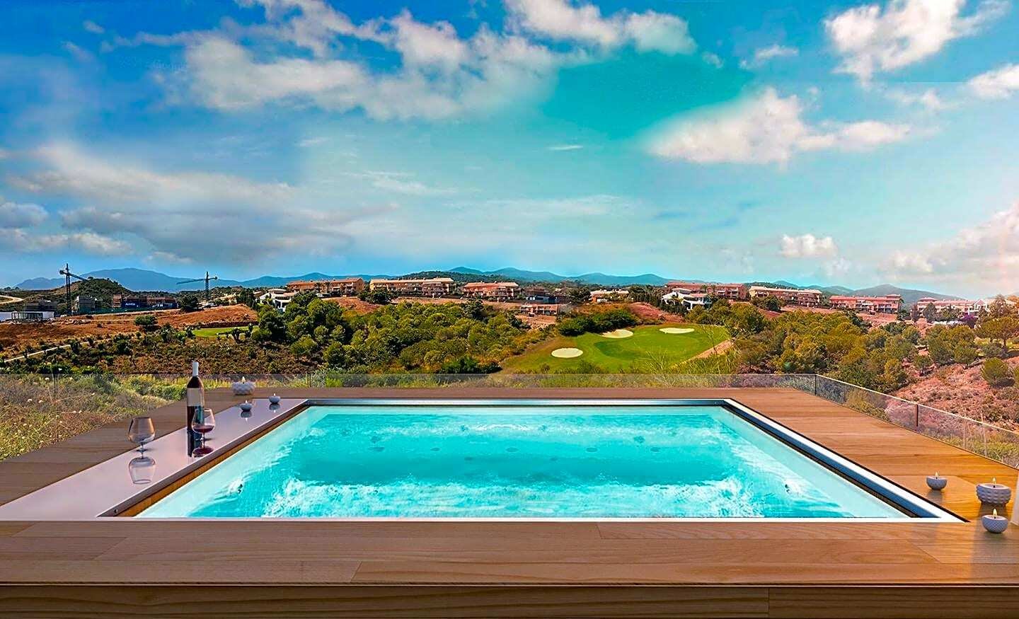 Estepona Frontline Golf Villa Living Pool