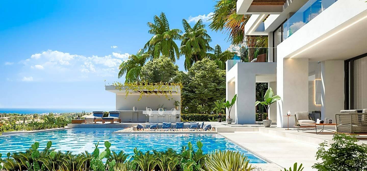 Estepona Villa with Mediterranean View Pool
