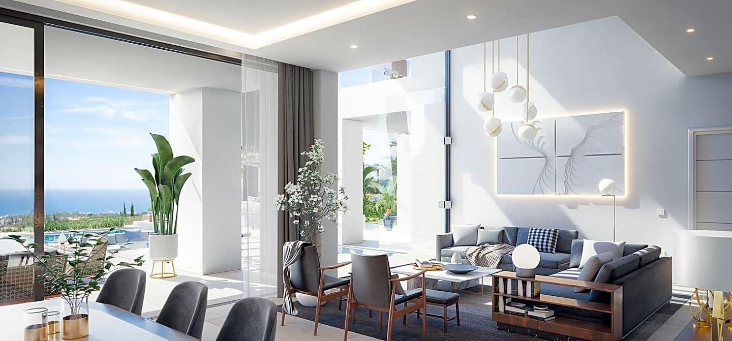 Estepona Villa with Mediterranean View Living Room