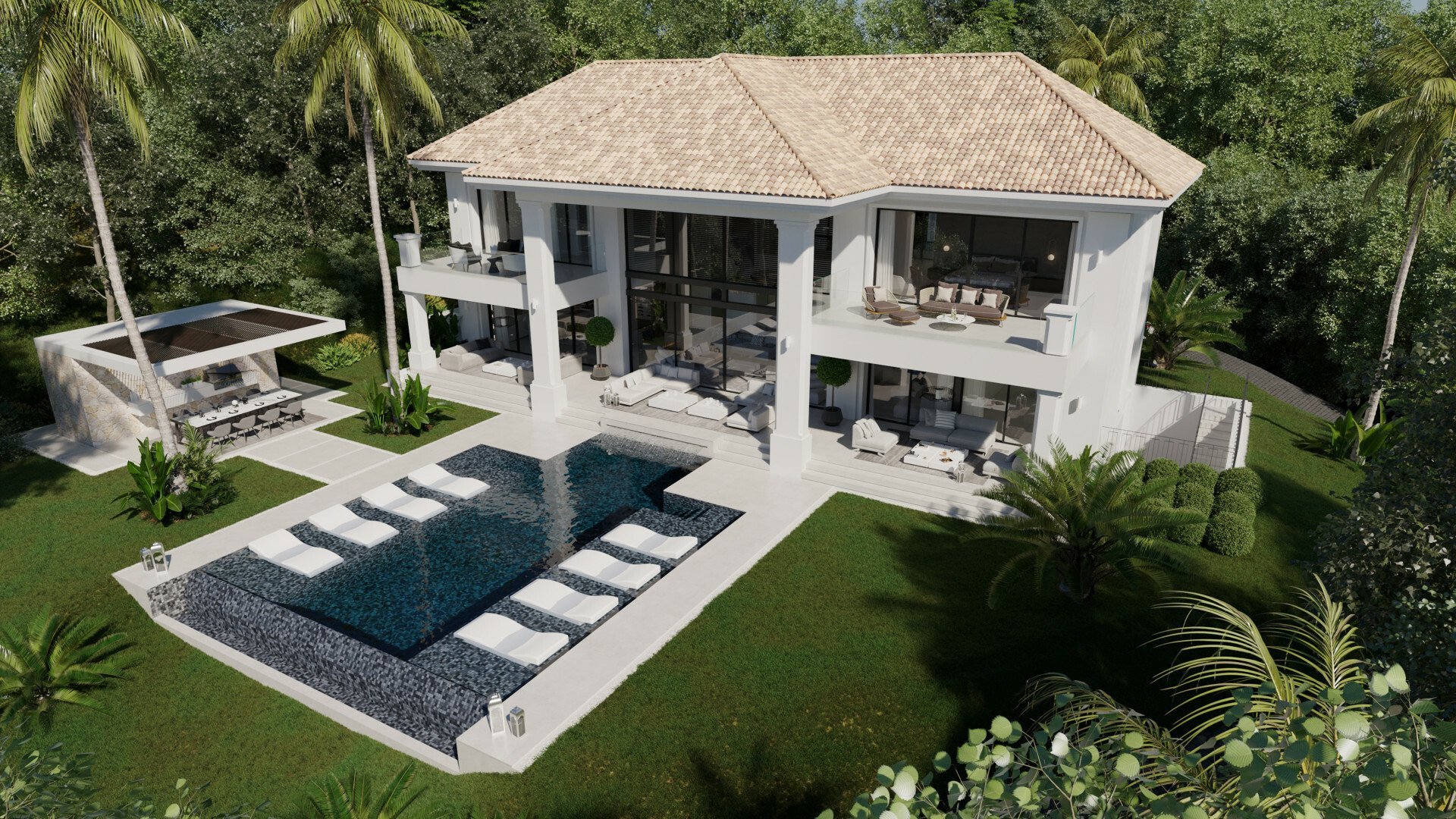 Mediterranean Benahavis Villa Aerial